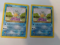 2 Pokemon Base Set SQUIRTLE 63/102 Common Cards - Image 1