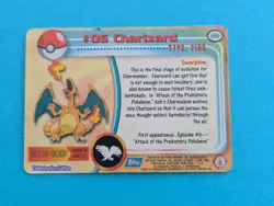 Topps Pokemon TV Animation Series #06 Charizard Holo Foil Blue Logo - Image 2