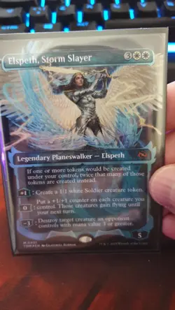 MTG Borderless Foil - Elspeth Storm Slayer - Dragons of Tarkir [Good Condition] - Image 2