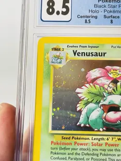 CGC 8.5 Venusaur Black Star Promo 13 Holo SWIRL Pokemon Card psa - Image 3