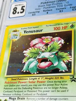 CGC 8.5 Venusaur Black Star Promo 13 Holo SWIRL Pokemon Card psa - Image 5