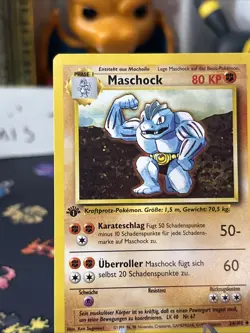 Pokemon Card - Machoke Maschock German 1st Edition Base Set 34/102 Uncommon Wow! - Image 2