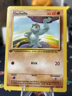 1st Edition German Machop / Machollo Base Set 1999 Pokemon Centerd & Clean Card! - Image 1