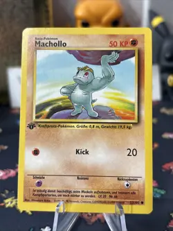 1st Edition German Machop / Machollo Base Set 1999 Pokemon Centerd & Clean Card! - Image 2