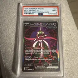Pokemon Iron Valiant EX 2025 Prismatic Evolutions Card 157/131 PSA 9 - Image 1
