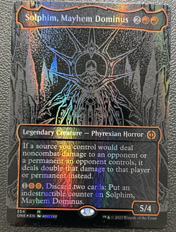 MTG: Oil Slick Solphim, Mayhem Dominus Borderless NM: Pack FRESH !! - Image 1
