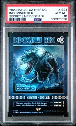 2023 MTG SECRET LAIR DROP FOIL #1391 INDOMINUS REX PSA 10 - Image 1