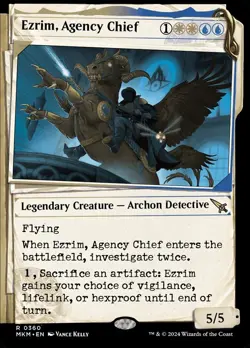 Ezrim, Agency Chief 360 MKM Multicolor Flying ETB Lifelink Hexproof MTG Archon - Image 1