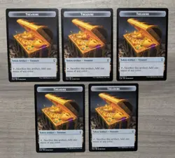 MTG Magic Set of 5 Treasure Tokens Token Artifact Baldur's Gate CLB - Image 1
