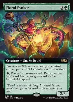 Floral Evoker Extended Art TDC 86 Rare MTG - Image 1