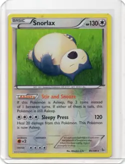 Pokemon Card - Snorlax Reverse - 80/106 - Flashfire - 2014 - Image 1