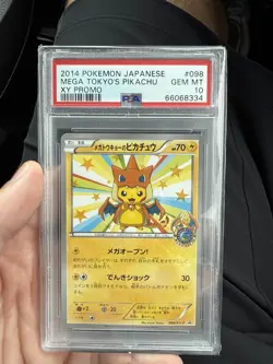 PSA 10 Mega Tokyo's Pikachu 098/XY-P Pokemon Center Promo Japanese 2014 - Image 1