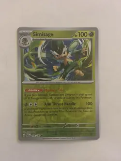 Pokemon TCG Simisage Reverse Holo Uncommon Card 005/182 Sv04: Paradox Rift - Image 1
