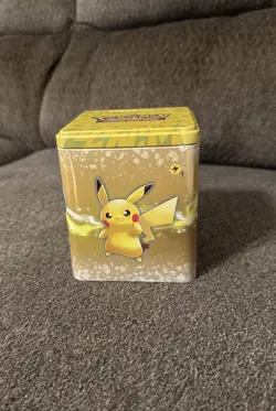 Poke’mon Trading Card Game TIN ONLY Gold Tone 4.5”H X 4”W - Image 1