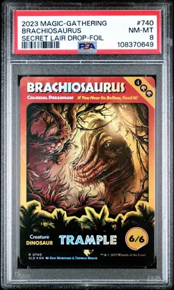MTG Brachiosaurus - Colossal Dreadmaw (Rainbow Foil) Secret Lair Drop Foil PSA 8 - Image 1
