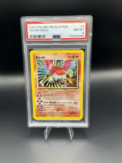 2001 Pokemon Ho-Oh Holo PSA 8 NM Neo Revelation #7 - Image 1