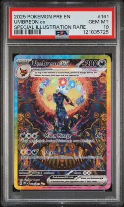 2025 POKEMON PRE EN-PRISMATIC EVOLUTIONS #161 UMBREON EX PSA 10 - Image 1