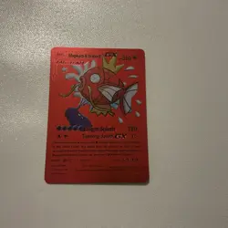Pokemon Magikarp & Wailord GX Gold Red Fan Art Card Display - Image 1