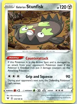 Galarian Stunfisk Vivid Voltage 125/185 Regular Pokemon Uncommon - Image 1