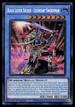 Black Luster Soldier Legendary Swordsman MP24-EN129 Prismatic Secret Yugioh Card - Image 1