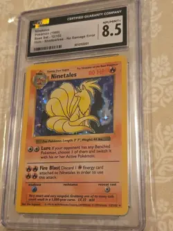 CGC 8.5 No Damage Ninetales Error 1999 Base Set Shadowless #12/102 Holo Pokemon - Image 3
