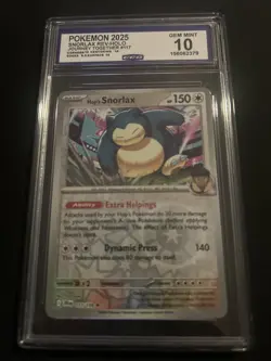 CCG Gem MT 10 Pokemon TCG Sv09: Journey Together Snorlax Holo Rare Card 117/159 - Image 1