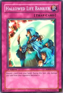 🔥YuGiOh TCG Hallowed Life Barrier - Soul of the Duelist (SOD) NEAR MINT🔥 - Image 1