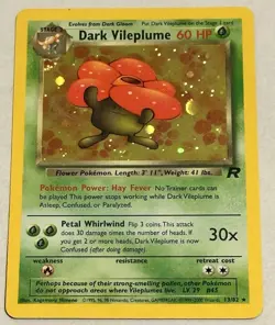 Dark Vileplume Holo Rare 13/82 NM Team Rocket Set WOTC 1999 TCG Pokemon Card NM! - Image 1