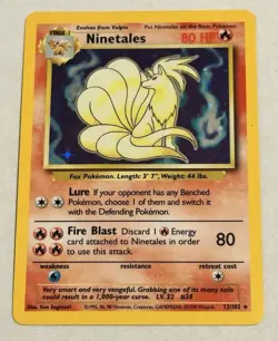 Ninetales 12/102 Holo Rare Base Set Unlimited Edition Pokemon Card 1999 WOTC NM! - Image 1