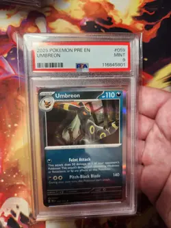 2025 Pokemon Prismatic Evolutions # 059 Umbreon Holo PSA 9 Card MINT! - Image 1