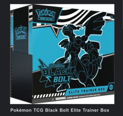 Pokemon Black Bolt ETB Sealed Ships Fast! Scarlet & Violet Elite Trainer Box - Image 1