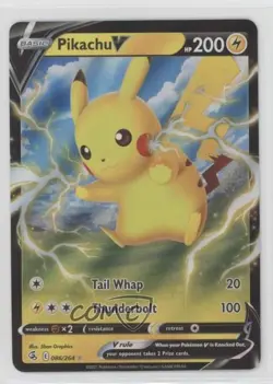 Pikachu V Pokemon Sword & Shield Fusion Strike #086 0m0g - Image 1