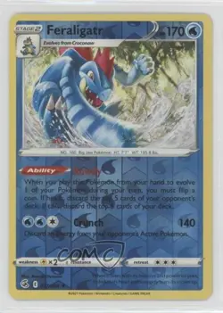 Feraligatr Reverse Foil Pokemon Sword & Shield Fusion Strike #057 0r6v - Image 1