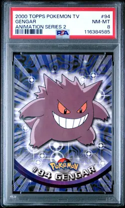 PSA 8 NM/MT 2000 TOPPS POKEMON TV ANIMATION SERIES 2 #94 GENGAR ANIMATION SERIES - Image 1