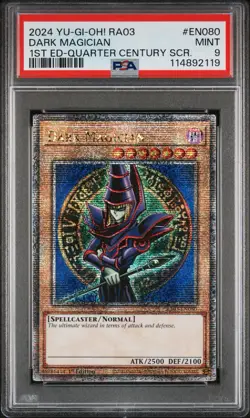Yugioh! Dark Magician RA03-EN080 Quarter Century Rare 1st Edition PSA 9 MINT - Image 1