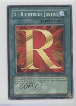 R- Righteous Justice 1st Ed. YuGiOh Enemy of #EOJ-EN040 2006 mp7 - Image 1
