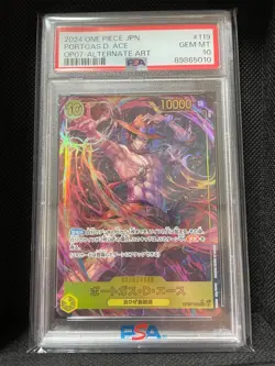 2024 PSA10 Portgas D Ace OP07-119 Alternate Art ONE PIECE CARD Japanese BANDAI - Image 1