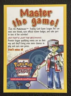 MASTER THE GAME POKEMON PROMO CARD NEAR MINT 1999 - Image 1