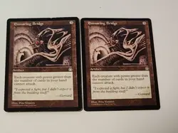 X 2 Ensnaring Bridge Stronghold Magic the Gathering Artifact Rare Card - Image 1