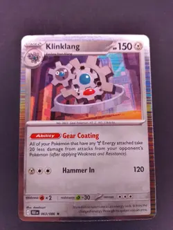 2025 Pokemon TCG Klinklang 063 S&V Black Bolt Holo Rare Card NM+ - Image 1