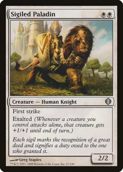 Sigiled Paladin 27 ALA Foil MTG Human Knight Foil Lion First Strike Staples MTG - Image 1