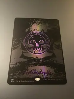 MTG Phyrexia: All Will Be One #367 Swamp Oil Slick Foil NM - Image 1