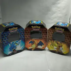 Pokemon TCG Hidden Fates Tins(3): Raichu Charizard and Gyarados-Empty - Image 1