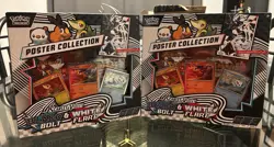 SEALED LOT OF 2 POKEMON TCG S&V 10.5 BLACK BOLT & WHITE FLARE POSTER COLLECTION - Image 1