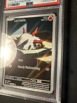 2024 POKEMON SURGING SPARKS Illustration Full Art 196 Larvesta PSA 10 GEM Mint - Image 4