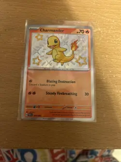 Pokemon TCG Charmander 109/091 Shiny Rare Holo Card Paldean Fates - Image 1