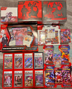 Pokemon Card Collection Lot PSA 10 Mewtwo EX, Destine Rival PC Etb, Team Rocket - Image 1