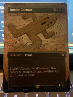 FOIL JUMBO CACTUAR (BORDERLESS) Final Fantasy FIN Magic MTG MINT CARD - Image 1