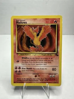 1999 Pokemon Unlimited Fossil Moltres 27/62 NON Holo MP - Image 1