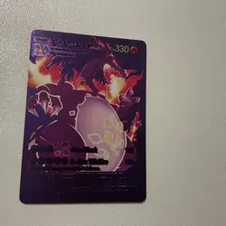 Pokemon Shiny Charizard VMAX - Purple Foil Display Card HP330 074/073 Fan Art - Image 2